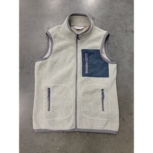 Orvis  Sherpa Vest Mens XS Gray Blue Sweater Fleece Full Zip Outdoor Hiking